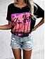 cheap T-Shirts-Women&#039;s T shirt Tee Graphic Patterned Casual Weekend Floral Painting Short Sleeve T shirt Tee Round Neck Print Basic Essential White Black Purple S