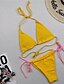baratos Bikini-Mulheres Roupa de Banho Biquíni 2 partes Normal roupa de banho Floral Poá Sem costas Estampado Verde Preto Amarelo Rosa claro Arco-íris Decote em V-wire Nadador Fatos de banho Férias Moda Sensual
