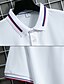 billige Men&#039;s Socks-Herre Golf skjorte Fargeblokk Aftæpning Avslappet Daglig Kortermet Tynn Topper Fritid Mote Hvit Svart Gul / Sommer