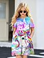 cheap Girls&#039; Dresses-Girls&#039; A Line Dress Short Sleeve Animal Unicorn 3D Printed Graphic Dresses Cute Casual Sweet Above Knee Polyester Dress Summer Spring Kids Daily Holiday Vacation Regular Fit Print