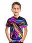 preiswerte Jungen T-Shirts &amp; Hemden-Kinder Jungen T-Shirt Kurzarm 3D-Druck Einfarbig Geometrisch Druck Regenbogen Kinder Oberteile Sommer Grundlegend Urlaub Street Schick