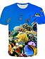 billige T-shirts &amp; Trøjer til Drenge-Barnet&#039;s Dag Drenge 3D Haj 3D-udskrivning Fisk T-shirt Kortærmet Sommer Aktiv Sød Stil Gade Polyester Spandex Børn Baby 2-12 år