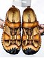 baratos Sapatos Masculinos-Homens Sandálias Mocassins e Slip-Ons Sandálias de couro Tamanhos Grandes sapatos feitos à mão Clássico Formais Diário Escritório e Carreira Couro Ecológico Botas / Botins Velcro Vinho Preto Marron
