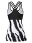 cheap Tankini-Women&#039;s Swimwear Tankini 2 Piece Plus Size Swimsuit Striped Animal Backless 2 Piece Water Sports for Big Busts Print White Bathing Suits Casual Vacation New / Modern / Padded Bras