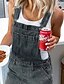 cheap Casual Dresses-Women&#039;s Short Mini Dress Denim Overall Pinafore Dress Blue Gray Sleeveless Pocket Solid Color Square Neck Spring Summer Chic &amp; Modern Hot Casual 2022 S M L XL XXL