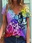 cheap Best Selling Women&#039;s Tops-Animal V-Neckline Short Sleeve T-shirts
