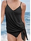 cheap Tankini-Women&#039;s Black 2 Piece Padded Swimsuit