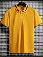 cheap Men&#039;s Socks-Men&#039;s Golf Shirt Color Block Turndown Casual Daily Short Sleeve Slim Tops Casual Fashion White Black Yellow / Summer