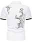 cheap Men&#039;s Shirts-Men&#039;s Golf Shirt Tennis Shirt Graphic Other Prints Collar Button Down Collar Daily Work Short Sleeve Print Tops Simple Basic White Black Gray / Hand wash / Wash separately / Iron on reverse / Summer