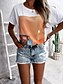 abordables T-shirts-Mujer Camiseta Graphic Casual Fin de semana Flor Pintura Manga Corta Camiseta Escote Redondo Estampado Básico Blanco Negro Morado S