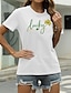 cheap T-Shirts-Women&#039;s Casual Going out T shirt Tee Short Sleeve Graphic Flower Letter Round Neck Print Basic Tops 100% Cotton Green White Black S