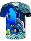 billige T-skjorter og skjorter til gutter-Barnas Dag Gutt 3D Hai 3D-utskrift Fisk T skjorte T-skjorte Kortermet Sommer Aktiv søt stil Gatemote Polyester Spandex Barn Baby 2-12 år