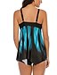 cheap Tankini-Plus Size Women&#039;s Striped Tankini Swimwear Set