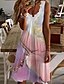 abordables All Sale-Mujer Mini vestido corto Vestido de una línea Rosa Manga Corta Estampado Tie-dye Escote en Pico Primavera Verano Elegante Sensual 2022 S M L XL 2XL XXXL