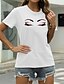 cheap T-Shirts-Women&#039;s Casual Going out T shirt Tee Short Sleeve Graphic Round Neck Print Basic Tops 100% Cotton Green White Black S