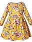 preiswerte Kleider für Mädchen-Kinder Wenig Mädchen Kleid Geometrisch Weiß Gelb Marineblau Kleider