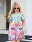 cheap Girls&#039; Dresses-Girls&#039; A Line Dress Short Sleeve Animal Unicorn 3D Printed Graphic Dresses Cute Casual Sweet Above Knee Polyester Dress Summer Spring Kids Daily Holiday Vacation Regular Fit Print