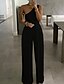 cheap Jumpsuits &amp; Rompers-Women&#039;s Jumpsuit Solid Color Print Ordinary One Shoulder Straight Party Street Sleeveless Regular Fit White Black Gray S M L Spring &amp; Summer