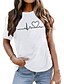 cheap Shoes &amp; Accessories-Women&#039;s T shirt Tee Cotton 100% Cotton Graphic Heart Flower / Floral T-shirt Sleeve pea green White Yellow Print Basic Short Sleeve Home Daily Date Basic Round Neck Regular Fit Summer