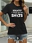preiswerte T-shirts-Damen Alltag Ausgehen T Shirt Kurzarm Graphic Buchstabe Rundhalsausschnitt Bedruckt Basic Oberteile 100% Baumwolle Grün Weiß Schwarz S
