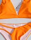 economico Bikini-Per donna Costumi da bagno Bikini 2 pezzi Normale Costume da bagno Colore puro Scollatura posteriore Stringa Verde Bianco Nero Arancione Spacco a V Costumi da bagno Festività Di tendenza Sexy / nuovo