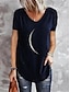 cheap Women&#039;s T-shirts-Women&#039;s Galaxy Print V-Neck Short Sleeve Tee