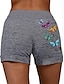 cheap Shorts-Women&#039;s Shorts Sunday Shorts Cotton Blend Side Pockets Print Mid Waist Short Black Summer