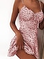 cheap Super Sale-Women&#039;s Slim Floral Sundress with Lace-Up Detail