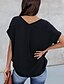 abordables T-shirts-Femme T shirt Tee Plein Noir Blanche Vert Patchwork Manche Courte Intérieur Casual du quotidien Hawaïen Plage Col V Standard