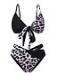 cheap Bikinis-Women&#039;s Bikini 2 Piece Swimsuit Criss Cross Color Block Black Brown Swimwear Bathing Suits New Fashion Sexy / Padded Bras / Beach