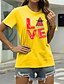 economico T-shirts-Per donna maglietta Pop art Amore Frutta Informale Per uscire Manica corta maglietta Rotonda Stampa Essenziale 100% cotone Verde Bianco Nero S
