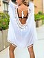 cheap Plus Size Swimwear-Women&#039;s Swimwear Cover Up Beach Top Normal Swimsuit Backless Solid Color White Bathing Suits Sexy Outdoor Summer
