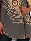 abordables All Sale-Mujer Vestido estilo camiseta Mini vestido corto Dorado Manga Corta Floral Estampado Primavera Verano Escote Redondo Casual 2021 S M L XL XXL 3XL
