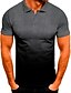 baratos Camisetas Masculinas-Homens Camiseta Bloco de cor Henley Média Primavera Verão Verde Branco Preto Azul Cinzento