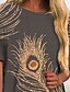 preiswerte All Sale-Damen T Shirt Kleid Minikleid Gold Kurzarm Blumen Druck Frühling Sommer Rundhalsausschnitt Freizeit 2021 S M L XL XXL 3XL