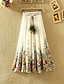 cheap Skirts-Women&#039;s Basic Essential Long Boho Calf-Length Swing Skirts Party / Evening Vacation Floral Graphic Patterned Mid Waist Chiffon Green White Blue S M L / Maxi / Stretchy / Loose / Print
