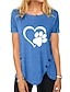 cheap T-Shirts-2022 Women&#039;s irregular button short-sleeved round neck printed women&#039;s t-shirt