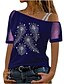 cheap T-Shirts-Women&#039;s Shirt Graphic Patterned Casual Daily Holiday Sleeveless Shirt Off Shoulder Patchwork Print Casual Green Black Blue S