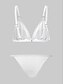 baratos Bikini-Mulheres Roupa de Banho Biquíni 2 partes Normal roupa de banho Cordões Delgado Sexy Côr Sólida Esportes Roupa de Praia Fatos de banho