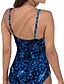 cheap One-Pieces-Women&#039;s Blue Printed Monokini with Tummy Control