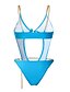 preiswerte Einteiler-Damen Badeanzug Ein Stück Monokini Badeanzüge Trikini Normal Bademode Rückenfrei Volltonfarbe Grün Weiß Schwarz Blau Badeanzüge Sexy Party Aktiv / neu / Gepolsterte BHs