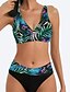 cheap Bikini-Stylish Women&#039;s V Wire Bikini with Leaf Print