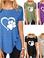 cheap T-Shirts-2022 Women&#039;s irregular button short-sleeved round neck printed women&#039;s t-shirt