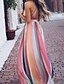 cheap Boho Dresses-Women&#039;s Maxi long Dress Swing Dress Rainbow Sleeveless Backless Print Rainbow Print Halter Neck Summer Hot Casual Boho 2022 Loose S M L XL