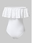 economico One Piece-Per donna Un pezzo Monokini Costume da bagno Con balze Bianco Nero Costumi da bagno Senza spalline Costumi da bagno nuovo / Imbottito / Spiaggia