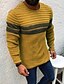 billige Pullover Sweaters-Herre bluse Strikke Farveblok Rund hals Farveblok Gade Daglig Basale Normal Tøj Biskop Efterår vinter Gul Hvid S M L