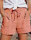 baratos Shorts-Mulheres Perna larga Normal Misto de Algodão Tecido Preto Rosa Básico Cintura Média Curto Casual Final de semana Verão Primavera &amp; Outono