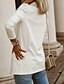 billige Women&#039;s Coats &amp; Jackets-Dame Blazer Stilfuldt Afslappet Afslappet Daglig Frakke Normal Bomuld Sort mat-hvid Efterår Forår Krave Regulær S M L XL / Helfarve