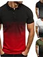 cheap Men&#039;s Shirts-Men&#039;s T-shirt Sleeve Color Block Henley Medium Spring &amp; Summer Green White Black Blue Gray