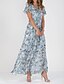 cheap Casual Dresses-Summer Floral Swing Maxi Dress in Chiffon